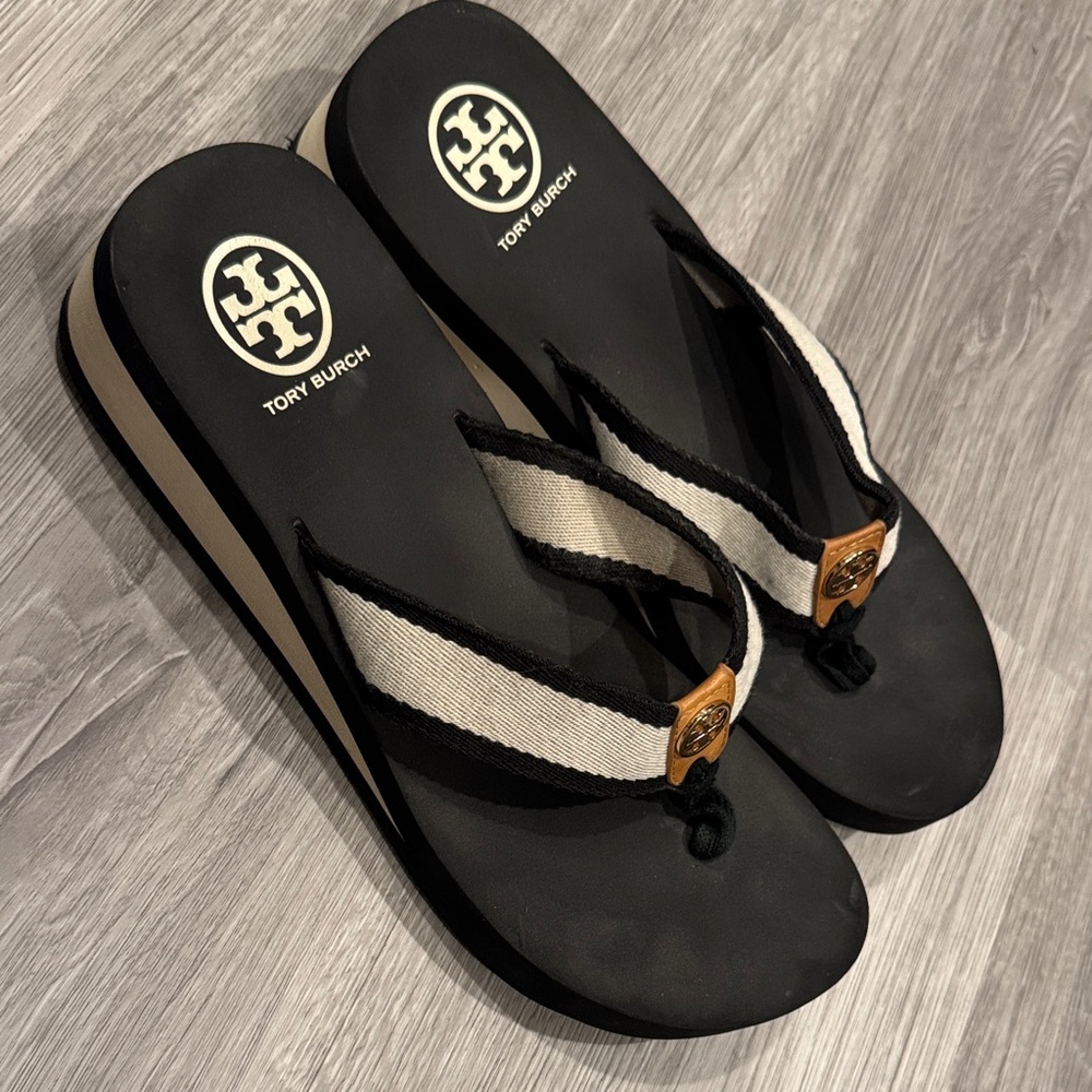 Tory Burch Black and White Sandals